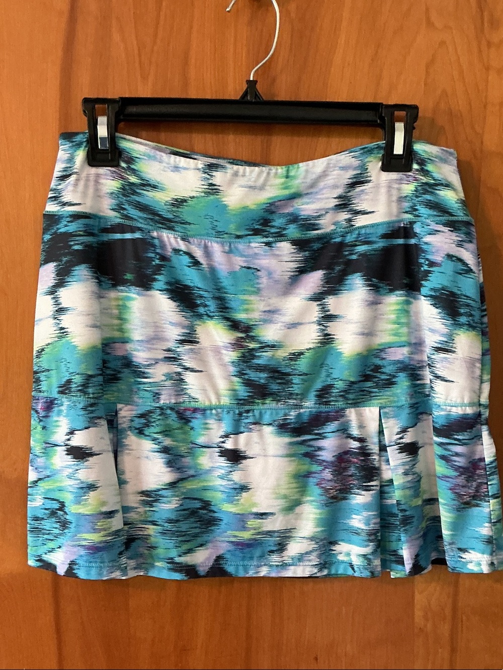 Reel Legends Turquoise, Aqua & Black Abstract Mini Skirt